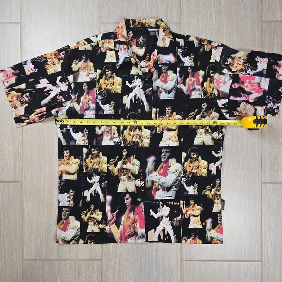 Dragonfly Multicolor Large Casual SS Shirt Elvis Presley Polyester XLarge - Picture 7 of 10